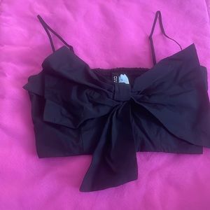 black bow bustier